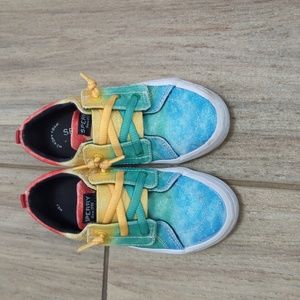 Rainbow Sperry Velcro shoes
